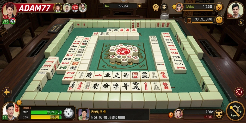 Gameplay ADAM77 menampilkan aksi seru permainan Mahjong dengan level menantang.