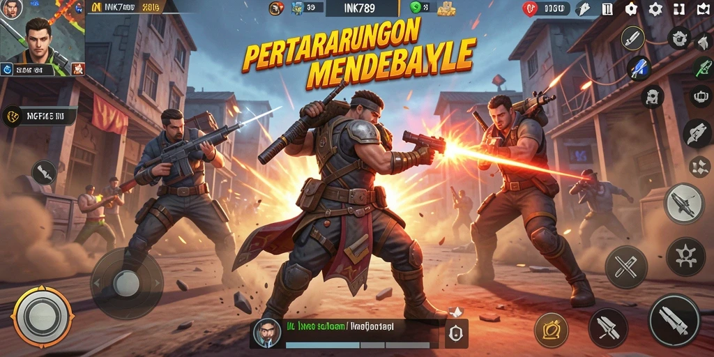Tangkapan layar INK789 menunjukkan aksi seru dalam pertempuran Battle Royale.