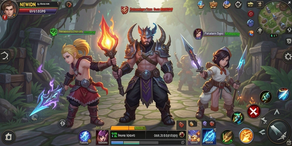 Tampilan gameplay epik dalam dunia fantasi NEWIDN.