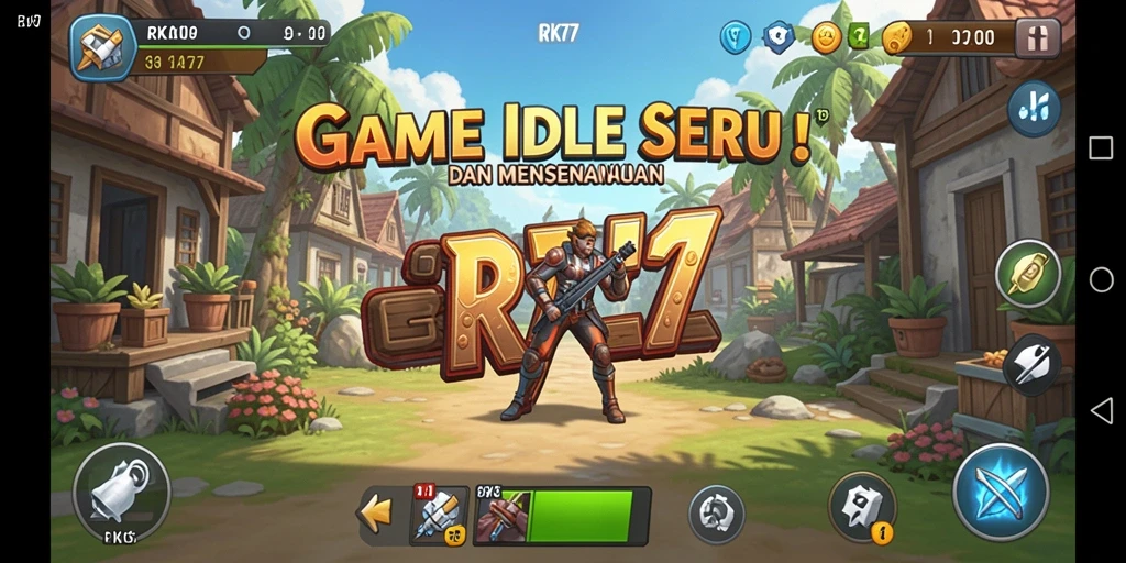 Tampilan gameplay RK77 dengan elemen Idle yang menarik.