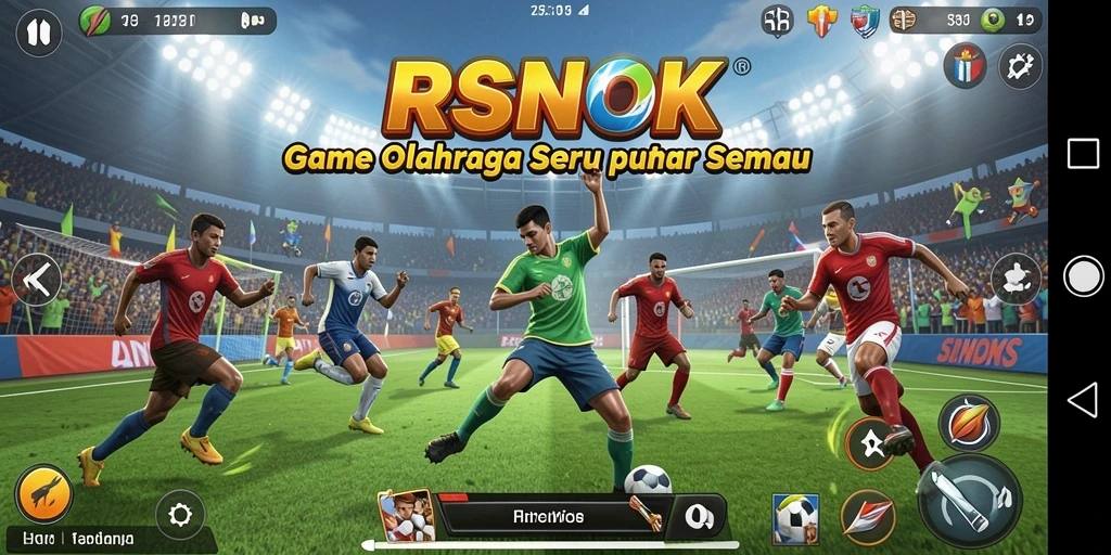 Tampilan utama gameplay RSNOK dengan aksi olahraga yang seru.