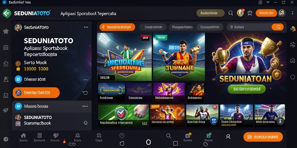 Tampilan utama SEDUNIATOTO saat pengguna memasang taruhan olahraga.